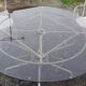 Garden furniture wrought iron and smoked glass 1900