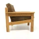 Scandinavian armchair in pine and velvet, Sweden, 1970