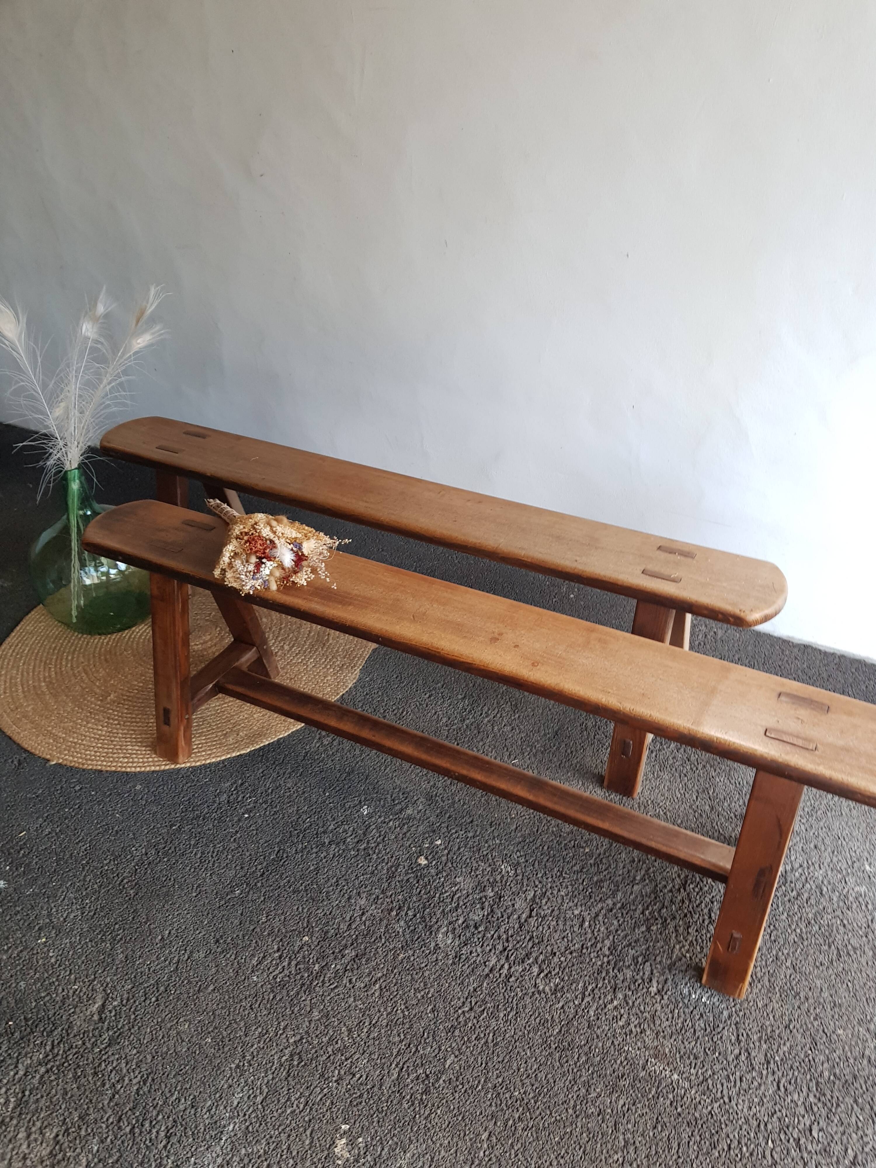 Country-style bench in solid oak