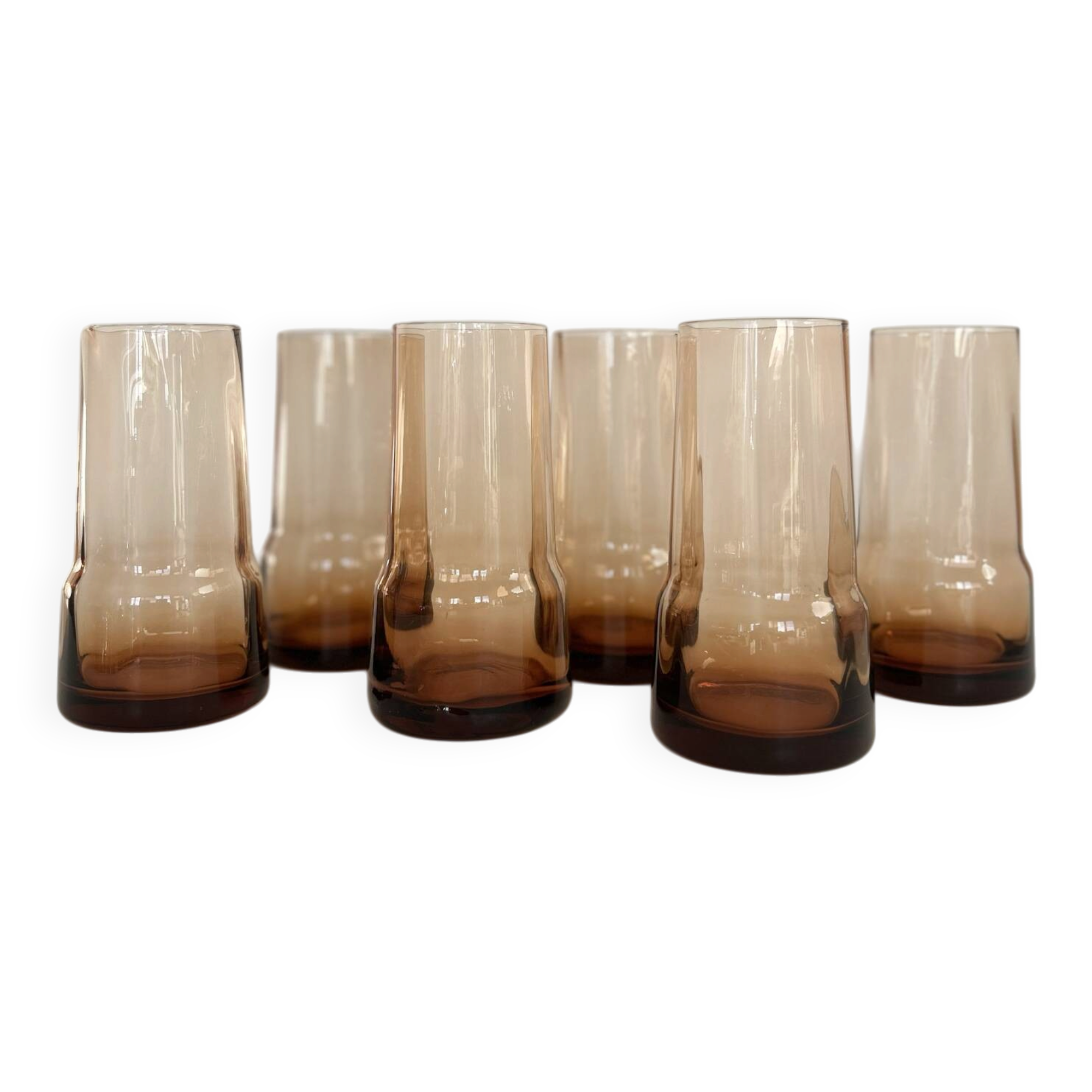 Set de 6 verres ambrés
