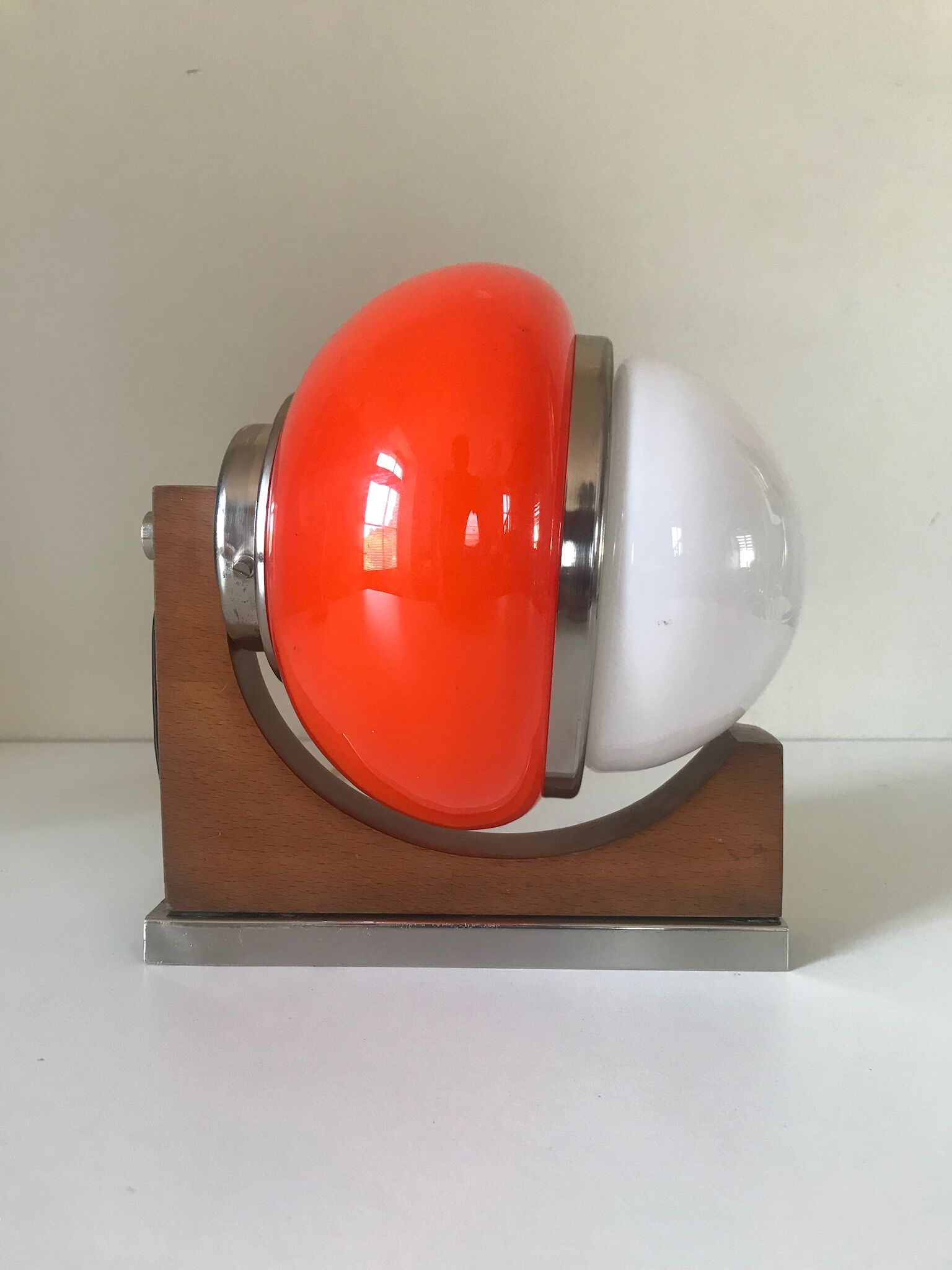 Applique bois et verre des annees 70