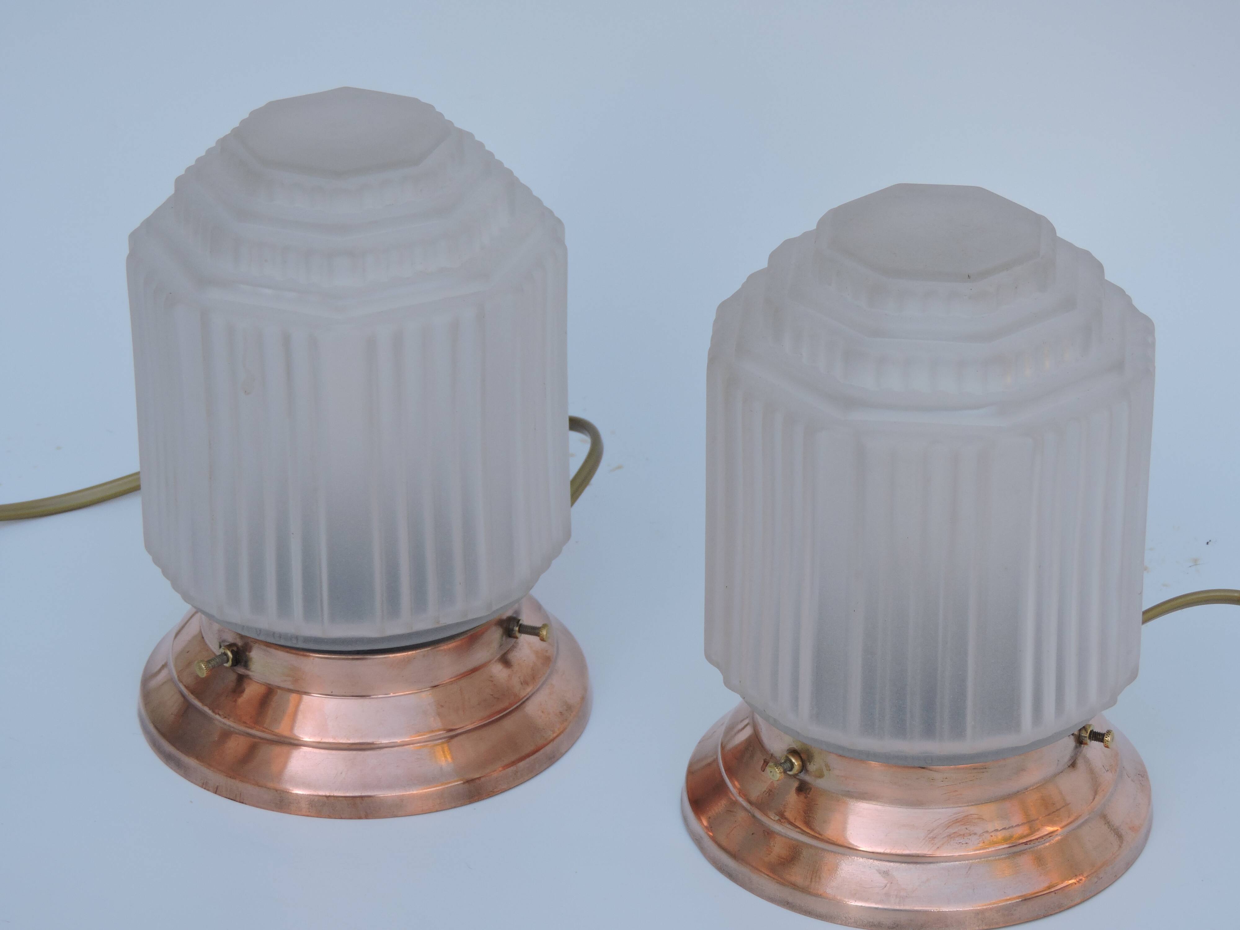 Pair of lamp building modernist art deco skyscraper skyscraper 1930 sign p d'avesn france