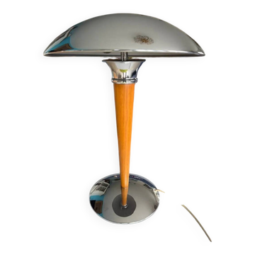 Lampe de bureau paquebot champignon titan lighting co 1980 chromée