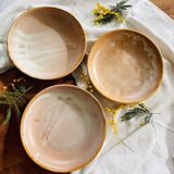Lot de 3 assiettes creuses grès vintage