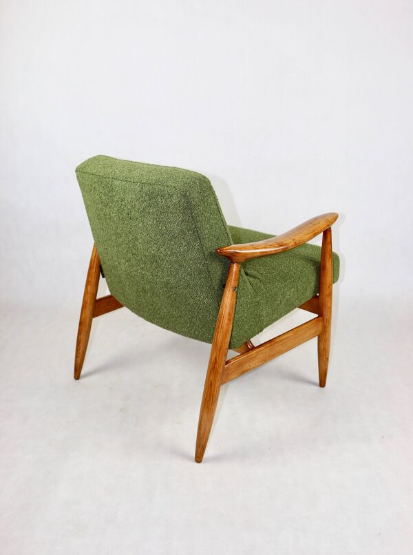 Fauteuil vintage GFM 300-202 design J.Kedziorek Loft années 70 boucle verte - 2 pièces disponibles
