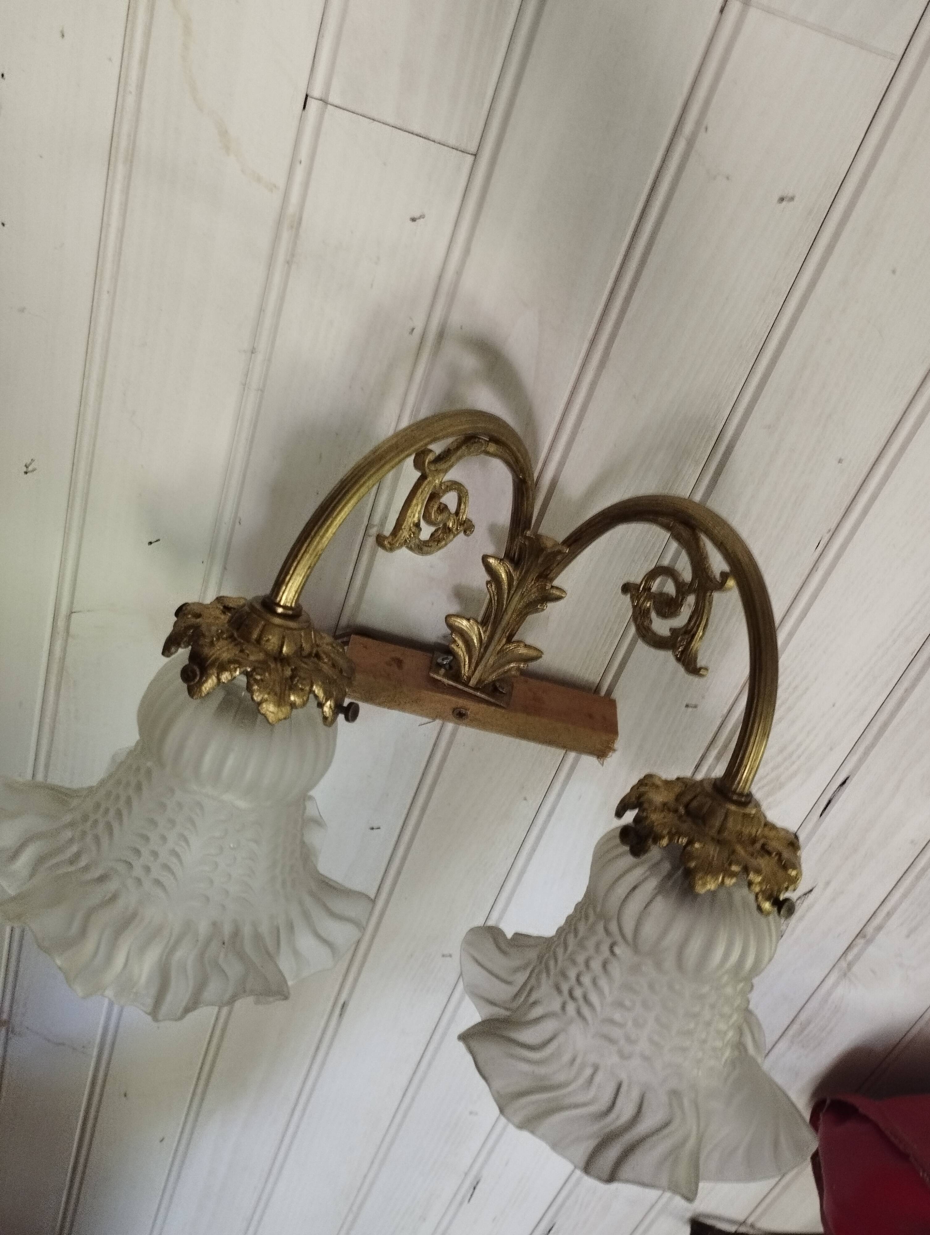Pair of tulip wall lamps