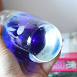 Murano vase in blue and white bubble glass