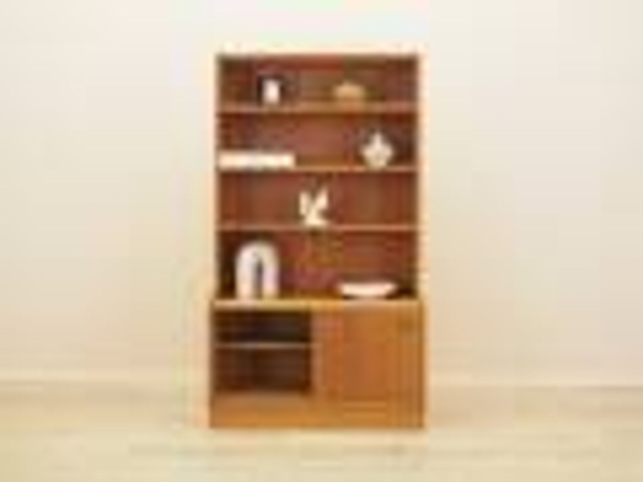Danish ash veneer bookcase with adjustable shelves, 1970s