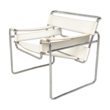 Fauteuil Wassily blanc par Marcel Breuer