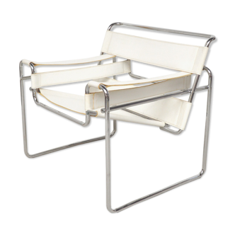 White Wassily chair by Marcel Breuer