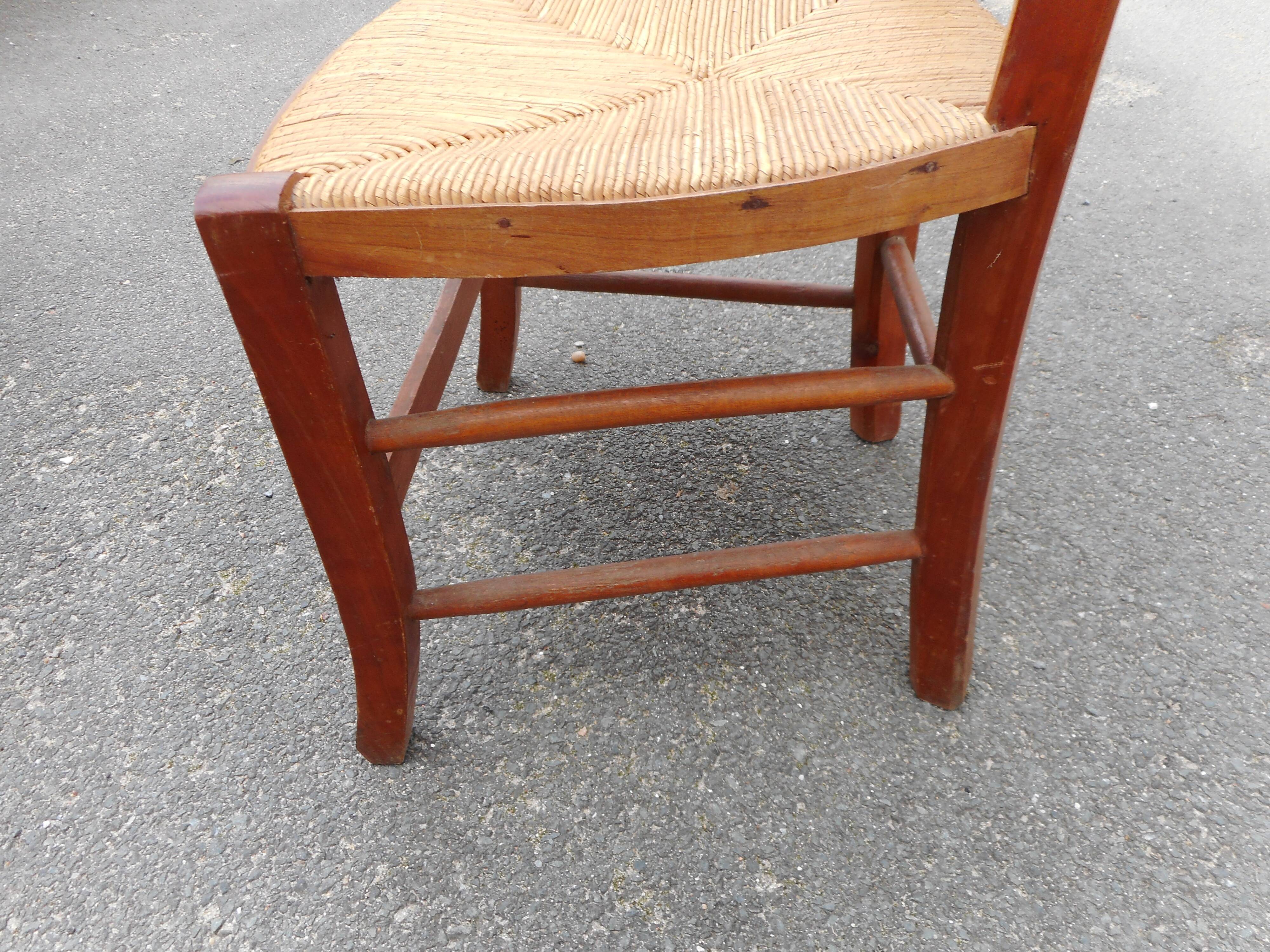 Wooden and straw nurse's chair