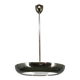 1930s Bauhaus UFO Chrome and Glass Pendant Light, Czechoslovakia