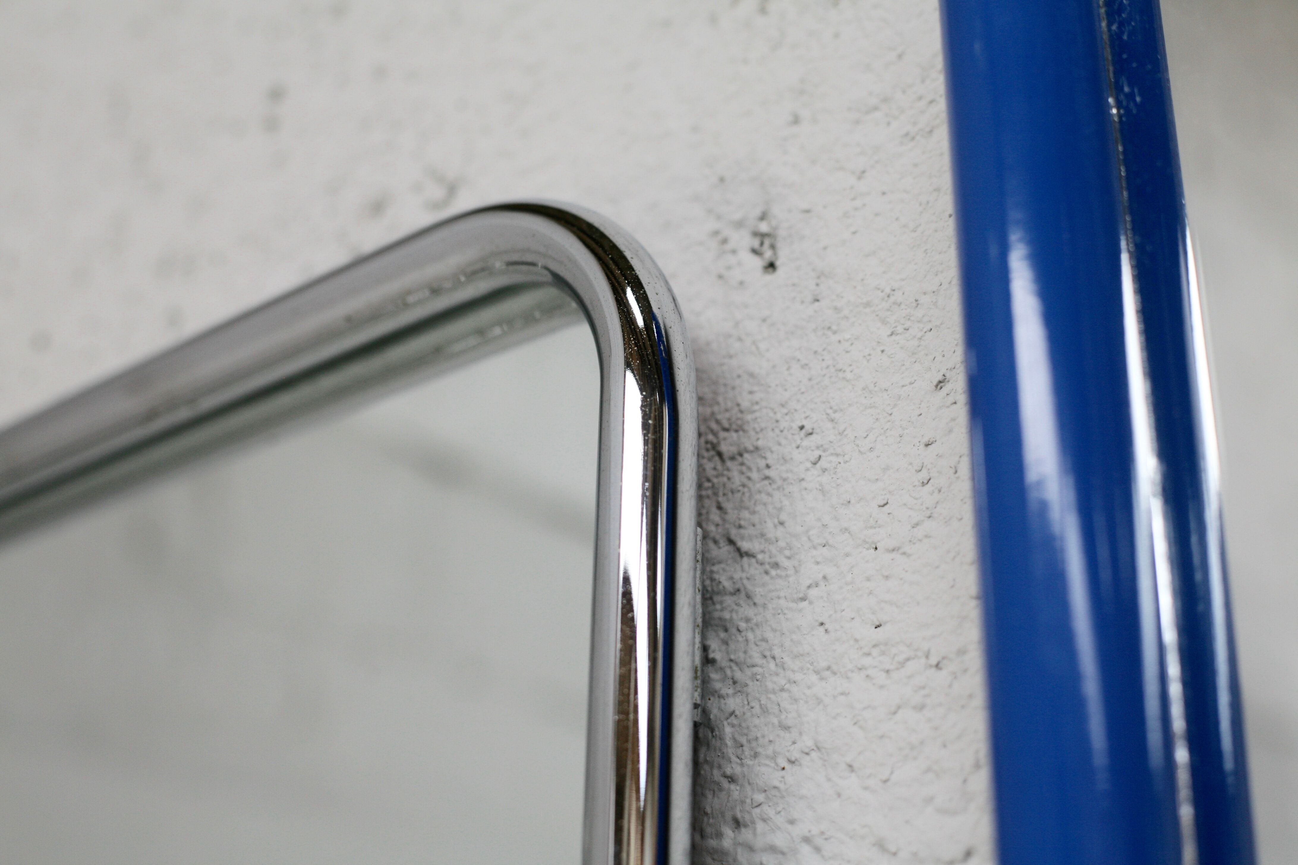 Pair of tubular steel mirrors, france, circa 1970