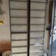 Set of 2 industrial (vintage) iron cabinets/shelves.