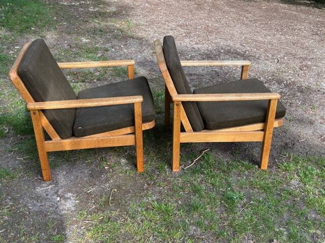 pair of oak armchairs - Sweden 1960s
