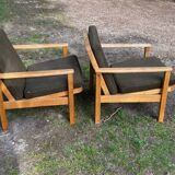 pair of oak armchairs - Sweden 1960s