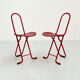Paire de chaises Dafne rouges par Gastone Rinaldi pour Thema, 1970