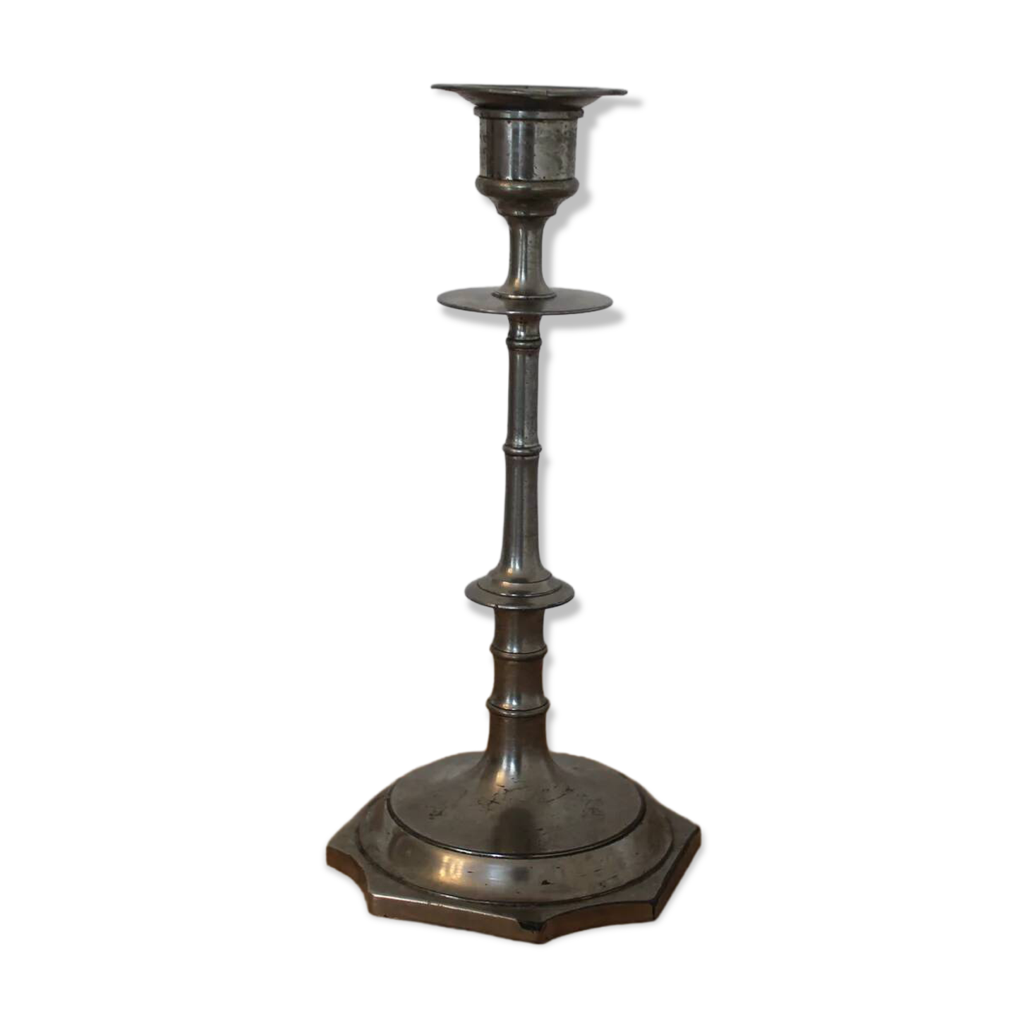 Antique silver-plated candlestick – vintage tall candle holder H25 cm
