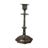 Antique silver-plated candlestick – vintage tall candle holder H25 cm
