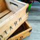 Paire caisses bois et fer Hediard