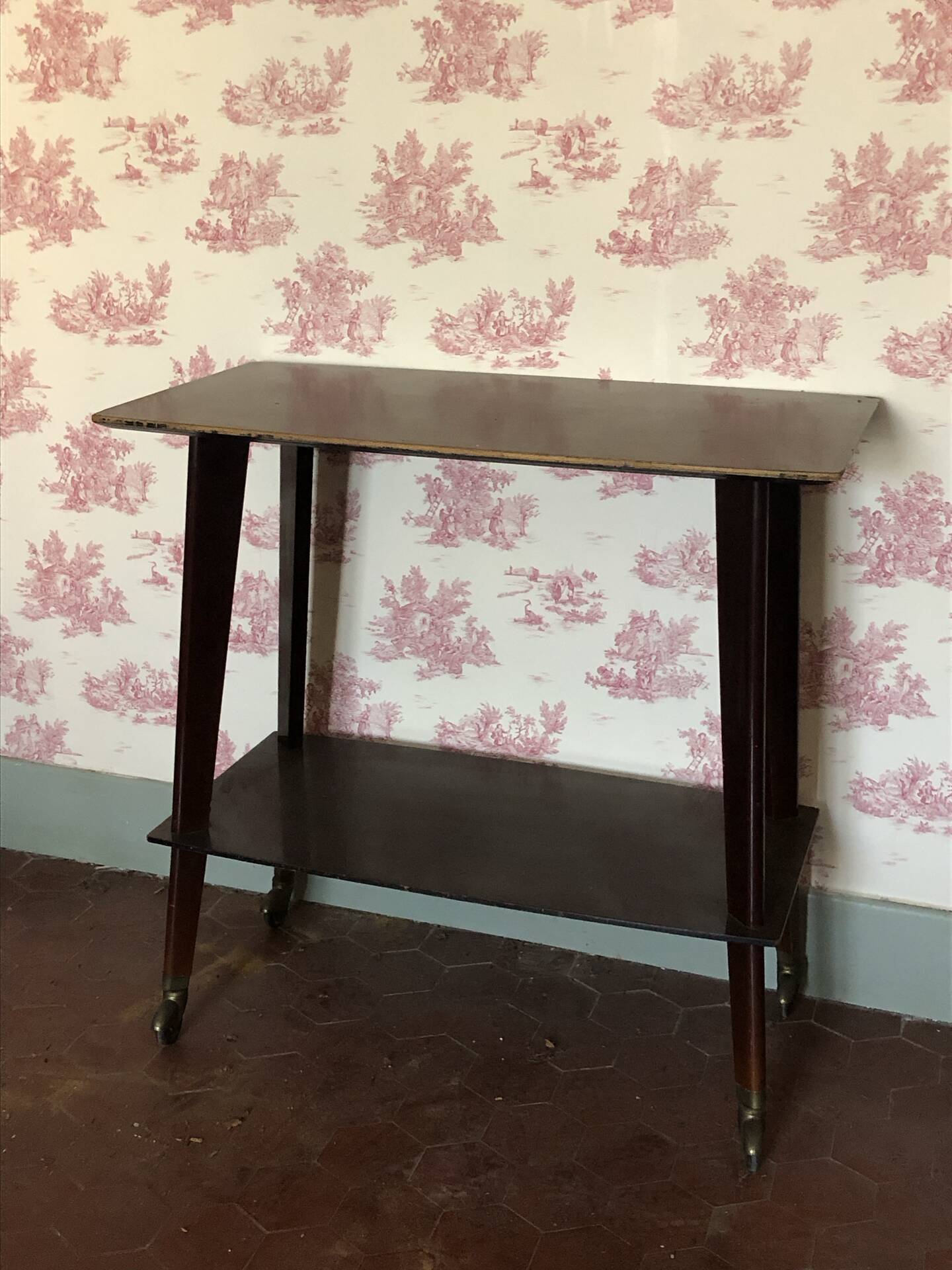 Vintage 1960s rolling console dessert table