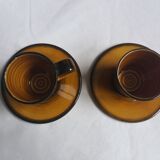2 coffee cups and saucers in Longchamp ceramic