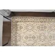 Tapis turc Oushak fait main en laine et coton beige des années 1970 115x202