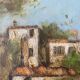 Painting Provencal school "Animated landscape" signed Jane Colat XIX ° century + frame