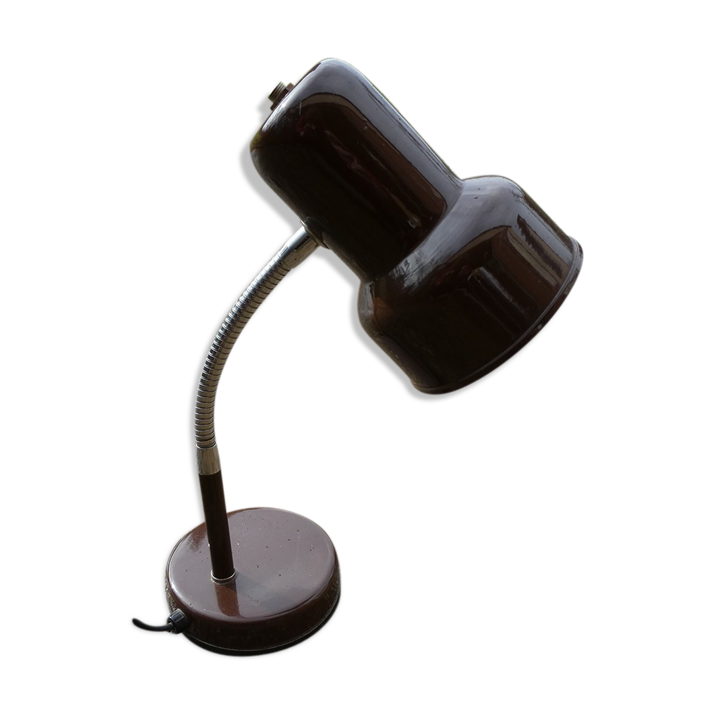 Articulated brown vintage office lamp