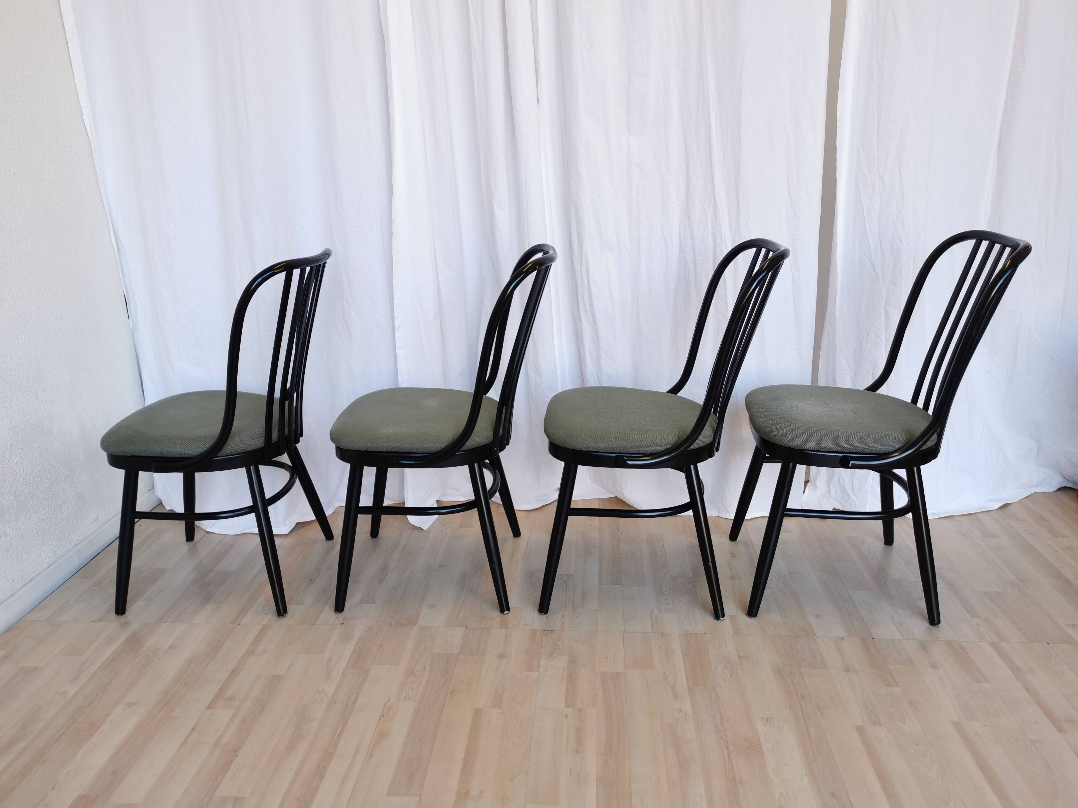Vintage Bentwood Dining Chairs - Set of 4 Ligna Style - 1980s Yugoslavia