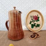 Coffee maker, stoneware decanter signed