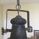 Large round sheet metal pendant light
