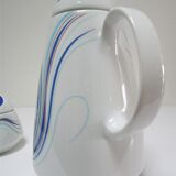 coffee maker and sugar porcelain blue décor design Bareuther 70s