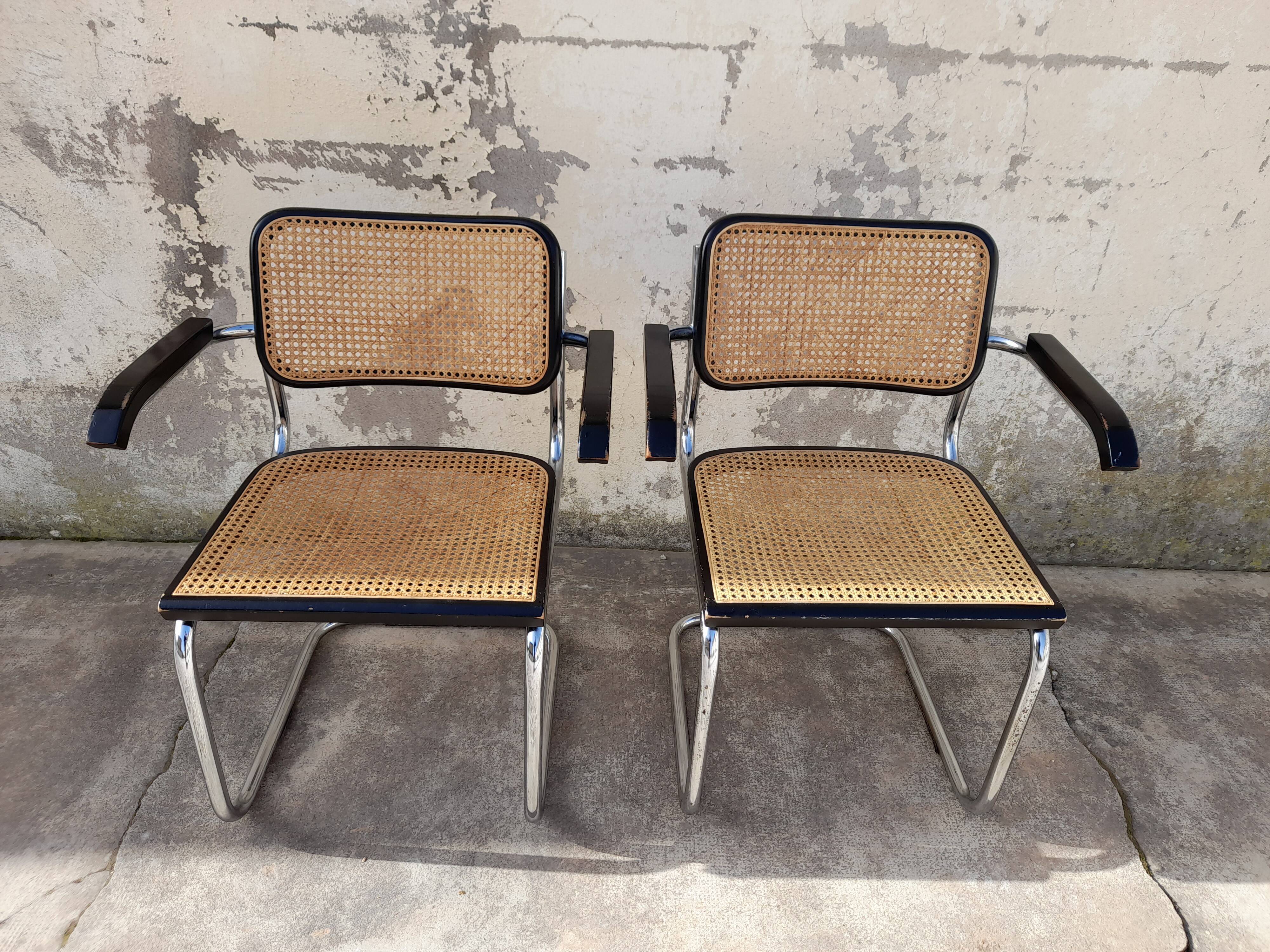 Paire de fauteuils B64 Cesca de Marcel Breuer