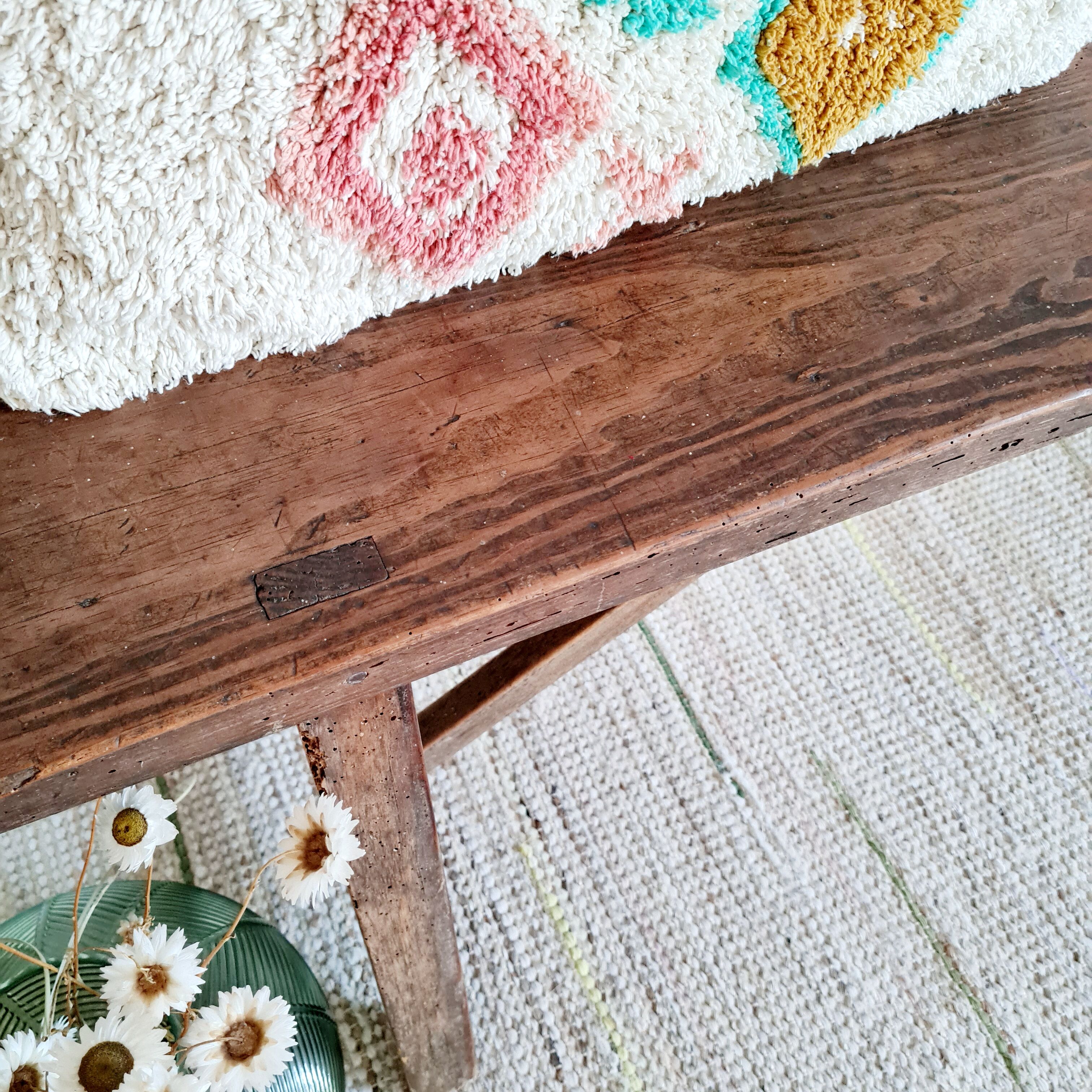 Old wooden country farmhouse bench