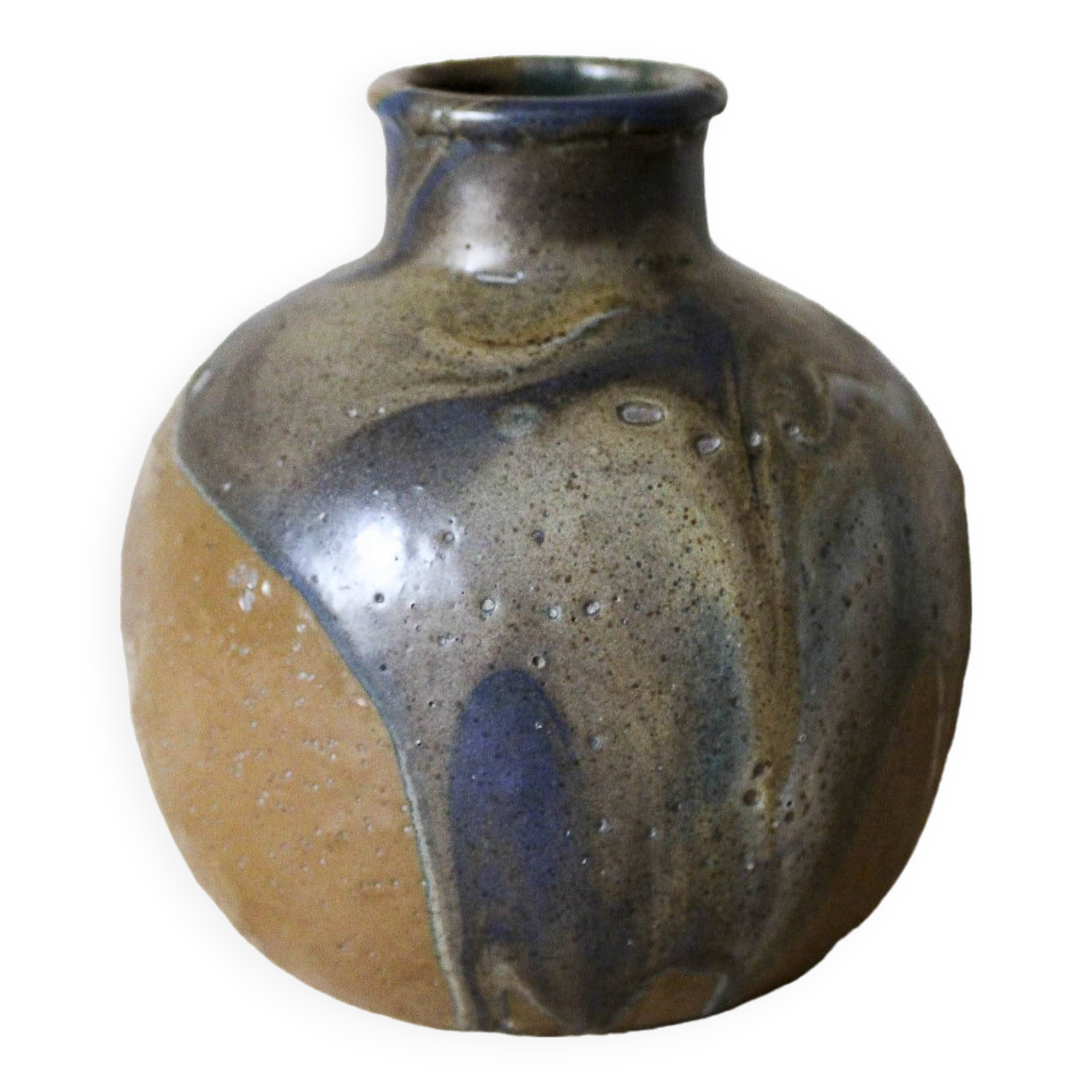 Leon Pointu enamelled stoneware vase - Puisaye