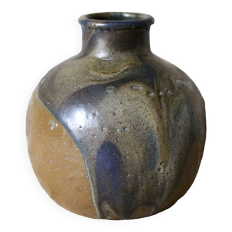 Leon Pointu enamelled stoneware vase - Puisaye