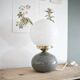 Lampe céramique grise & opaline