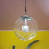 Vintage Glashütte Limburg pendant light, bubbled glass ball, ceiling lamp, ball chandelier