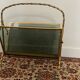Porte-Revues en Laiton et Verre Faux Bambou style Maison Baguès, 1960s