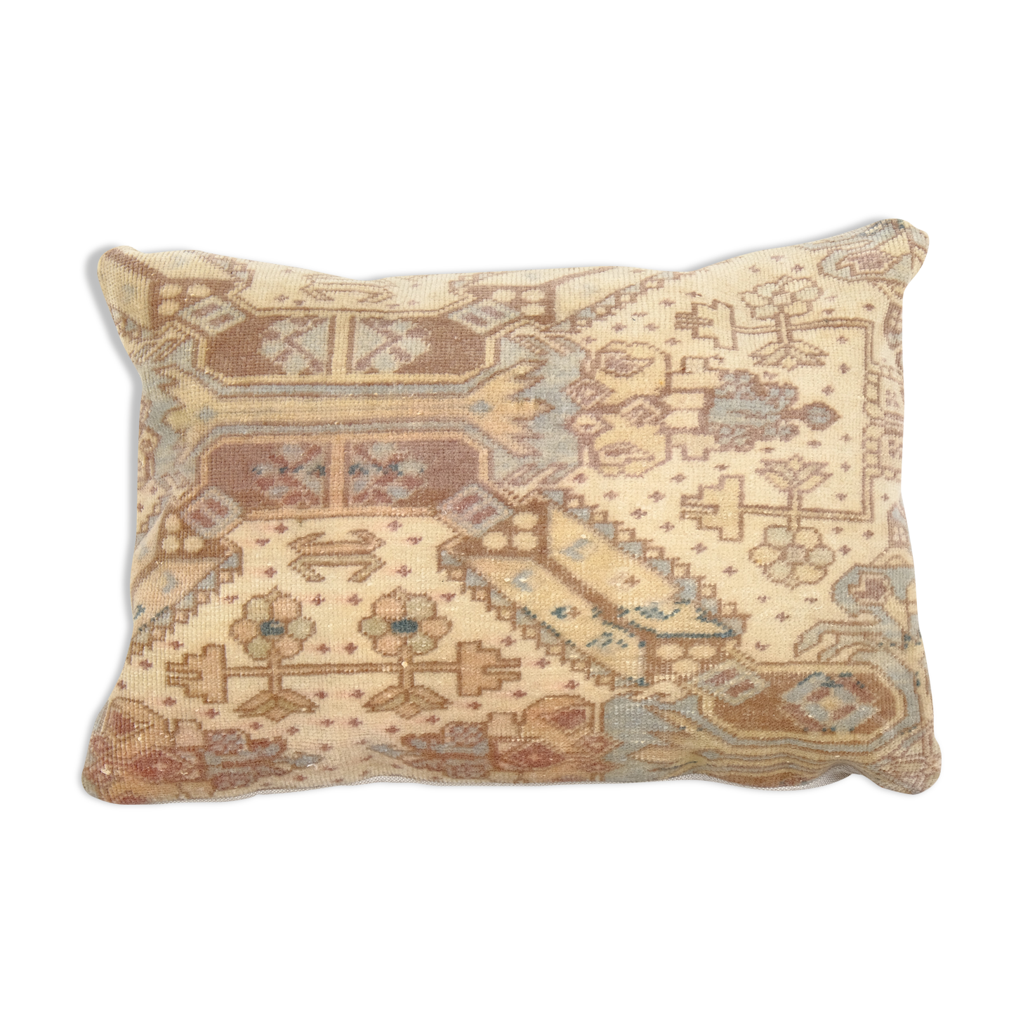 Turkish oushak rug pillow copper cover