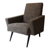 Scandinavian armchair in mottled tweed, design 1960