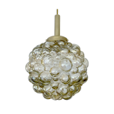 Vintage Limburg pendant lamp, Bubble Glass & Brass, 60s