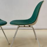 Pair of chairs low base Charles and Ray Eames, fabric Alexander Girard, ed. Herman Miller, 1970