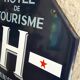 Old Hotel tourism enamelled plate