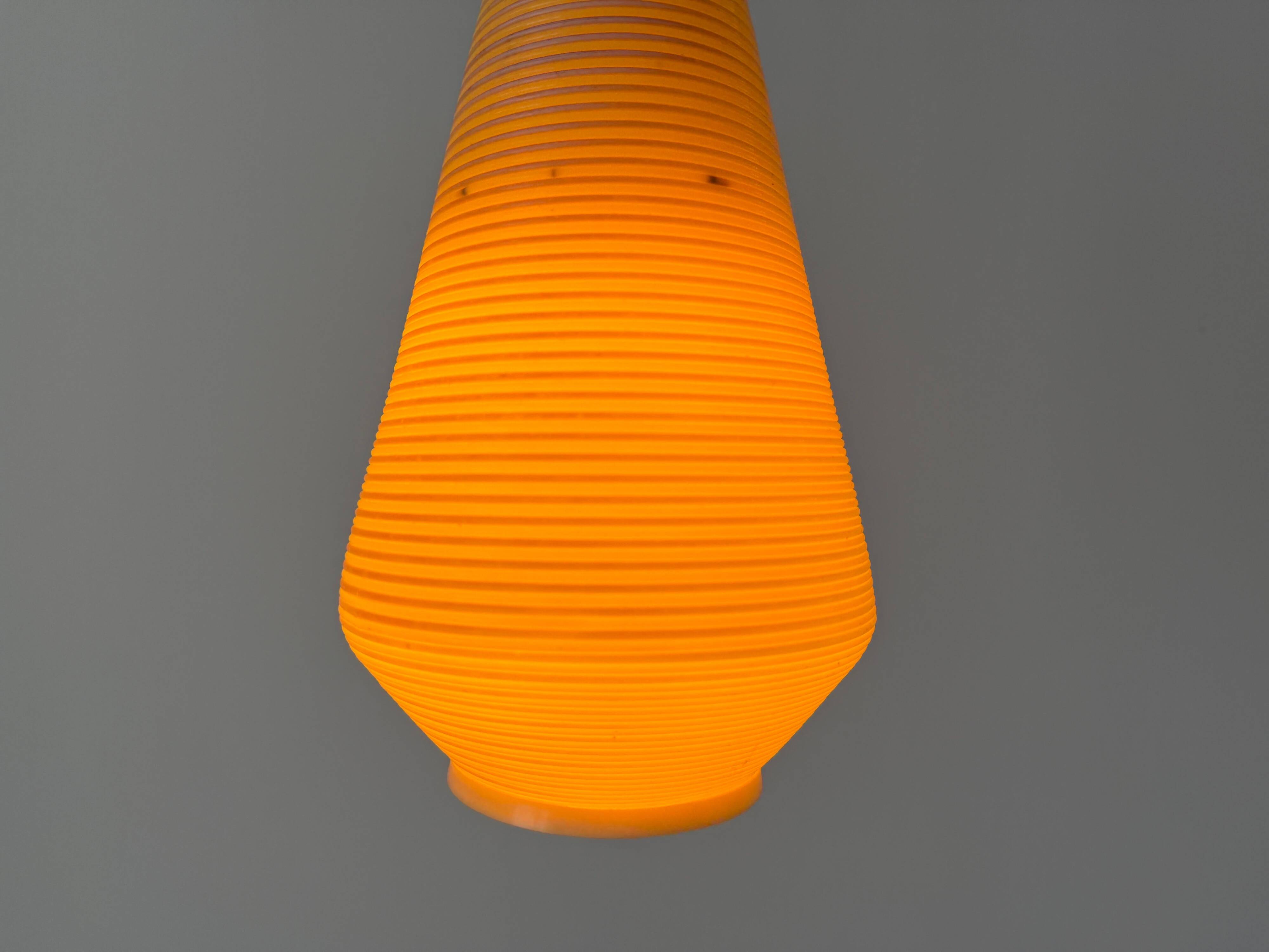 Suspended lamp with yellow Rotaflex shade by Yasha Heifetz, 1960s, Germany