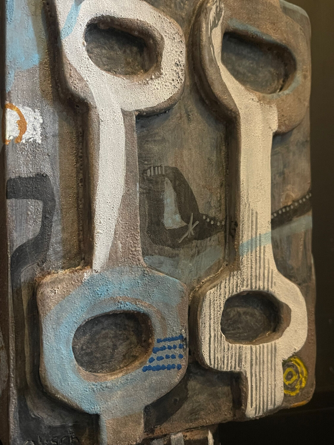 Brutalist ceramic sculpture by the artist Olisch.