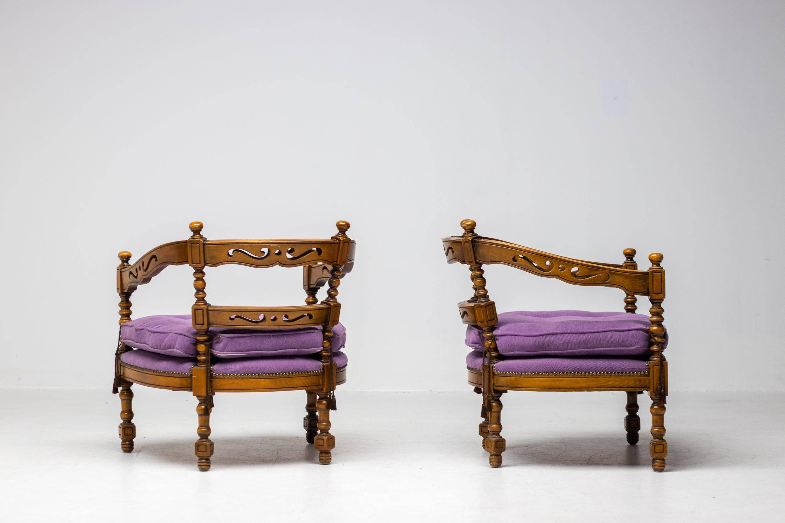 Pair of purple armchairs Giorgetti (Gallery 1975)