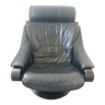 Scandinavian black leather armchair