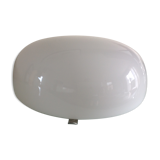Ceiling light in opaline white vintage 70s half moon